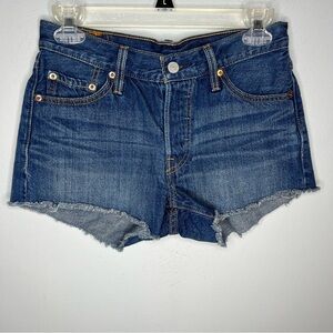 LEVI Dark Wash Jean Shorts